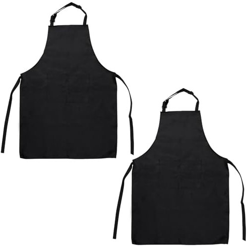 Anrbb 2 Pack Küchenschürzen für Männer und Damen, Kochschürze mit 2 Taschen zum Kochen, Backen, Malen und Hausarbeit, Schürze Schwarz