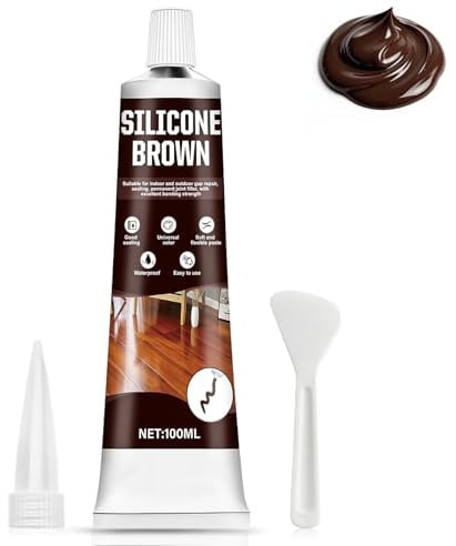 AllisWay Silicone Marrone per Legno,Sigillatura Giunti,Riparazione Efficace