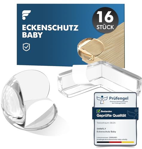 shinfly Eckenschutz Baby, 16 Stück Kantenschutz Baby Selbstklebend Transparent Tischkantenschutz, für Scharfen Kantenschutz Verschiedene Möbelecken das Baby vor Verletzungen zu Schützen(O +L)
