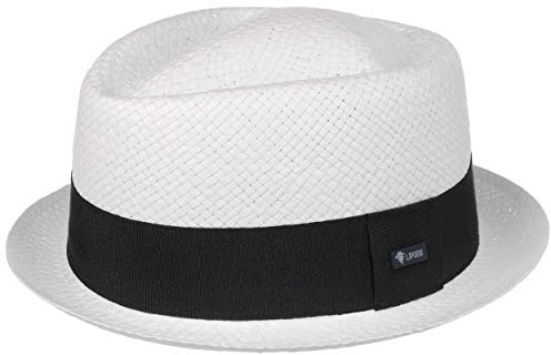 Lipodo Amatillo White Pork Pie Hat Diamond Crown Made in Italy Unisex Summer