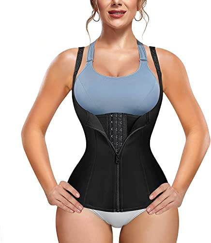 Bingrong Waist Trainer Corset Vest Sport Body Shaper Workout Corset Underbust Waist Cinchers Women Latex Cincher Tummy Tank