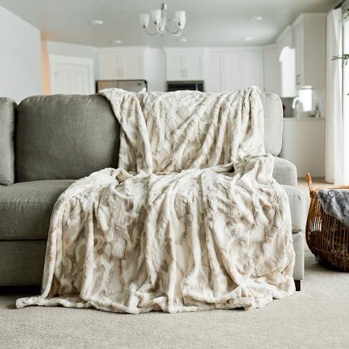GRACED SOFT LUXURIES Übergroße Überwurfdecke, Heimdekoration, warm, elegant, weich, gemütlich, Kunstfell, dekorativ, bequem, gemütlich, warme Decke für Sofa, Bett, 152,4 x 203,2 cm, strukturiert,