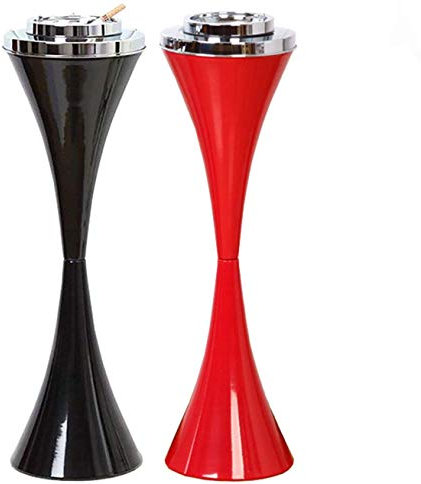 Floor Standing Ash Tray with Lid Stainless Steel Contemporary Self-Cleaning Smoking Ashtray Creative Smart Cigarette Detachable Ashtrays Patio Windproof Ash Holder (Design A)