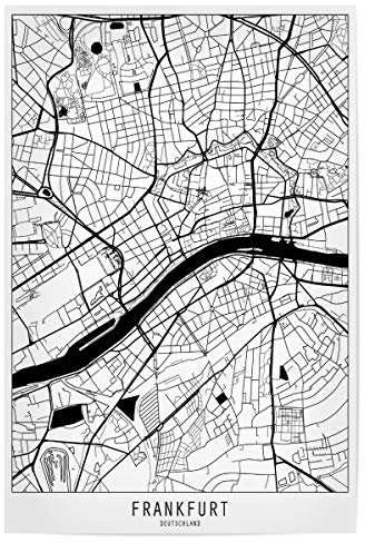 artboxONE Poster 45x30 cm Städte Frankfurt map minimal hochwertiger Design Kunstdruck - Bild Frankfurt Cities City
