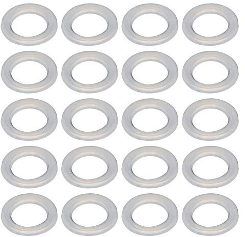 Othmro Rondelles plates en nylon M8 13 mm OD 8 mm ID 0,8 mm d'épaisseur Joint d'étanchéité pour tuyau d'eau de robinet, blanc, 50 pièces