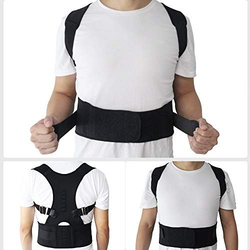 Lijincheng Haltungskorrektur Supporter Schulter Rückenstützgurt Männer und Frauen Hosenträger und Stützgürtel Schulter erfasst Back Support (Color : Black, Size : 3XL)