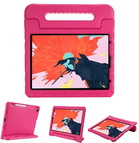 ProCase Funda Infantil para iPad Air 5 2022/iPad Air 4 2020 10.9/iPad Pro 11 1ª Gen 2018, Carcasa Niño Antigolpes Admite Carga/Fijación Pencil 2ª Gen Asa Mano Uso Rudo -Magenta