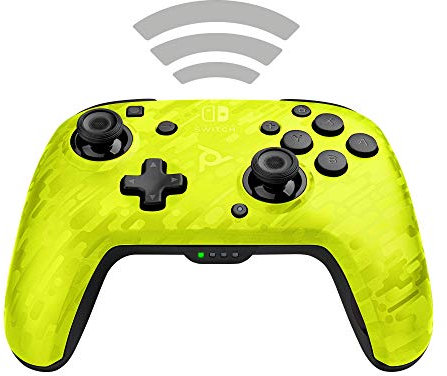 PDP Controller Faceoff Deluxe+ Audio Wireless Switch, Giallo (Camuflage)