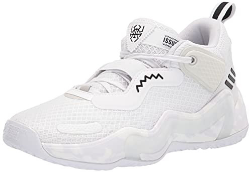 adidas Unisex-Erwachsene D.O.N. Issue 3 Basketballschuh, Weiß/Schwarz/Kristallweiß, 15 Women/14 Men
