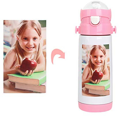 IPENNY Kinder Personalisierte Auslaufsichere Trinkflasche Edelstahl mit Name Foto Bild Text Selbst Bedrucken Motiv Geschenk Wasserflasche Kohlensäure Thermosflasche Schule Sport Outdoor Camping 350ML