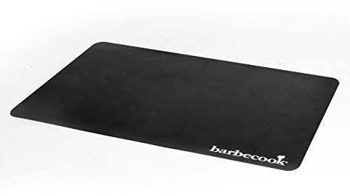 Barbecook Bodenschutzmatte als Unterlage fuer den Grill oder Feuerkorb, Outdoor Grillteppich als Schutz fuer Terassen oder Balkon Boden aus Plastik in schwarz, 120x80 cm