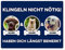 Hunde Schild personalisiert - Klingeln nicht nötig - Metallschild mit Foto und Name für außen, wetterfestes Türschild für Hundebesitzer - DIN A5-21 x 15 cm, drei Tiere, blau