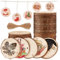 Tondo Legno Grezzo,Preciva 30 Pezzi 7-8 cm Naturale Tronco Legno Preforato Dischi Legno con 10m Spago Juta,Adatti per Pirografo,Intagliare,Sottobicchieri Legno ecc.