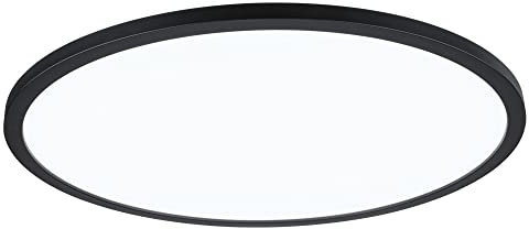 Paulmann 71013 LED Panel Atria Shine 3-Step-Dim rund dimmbar Tageslichtweiß Lichtpanel Kunststoff Deckenpanel 4000 K, Schwarz, Incl. 1x22 W, Ø 420 mm