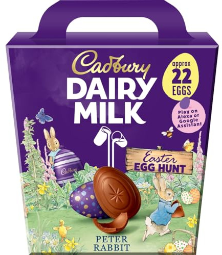 Cadbury Dairy Milk Chocolate Easter Egg Hunt Pack, Includes Approximately 22 Hollow Eggs, 317 g (Pack of 1)