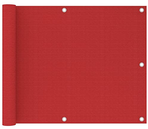 MOONAIRY Ecran de Balcon Brise-Vue Brise-Vent de Jardin Ecran de Protection Ecran d'Intimité Extérieur Écran de Balcon Rouge 75x600 cm PEHD