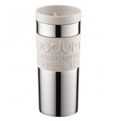 Bodum - Tazza da Viaggio Travel Mug, 0,35 l in Acciaio Inossidabile 8,5 x 8,5 x 18 cm, Colore: Beige, 11093 ? 133B