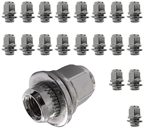 20 Radmuttern Flachbundradmuttern für Originale Alu Felgen M12x1,5 Mutter Flachbund SW21 kompatibel mit Toyota, Citoren, Fiat, Mitsubishi, Peugeot