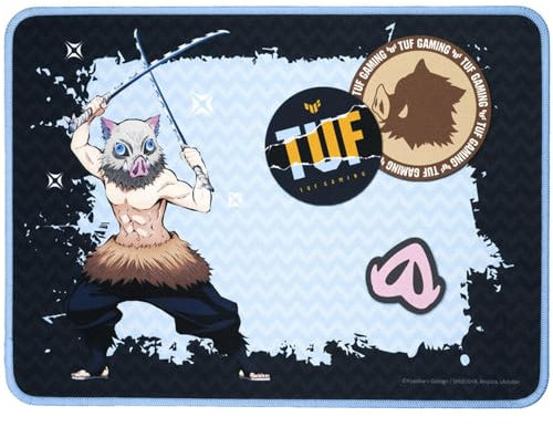 ASUS TUF Gaming P1 Tappetino per mouse portatile da gioco (rivestimento nano-rivestito, superficie impermeabile, cuciture resistenti e anti-sfilacciamento e base in gomma antiscivolo), Demon Slayer,