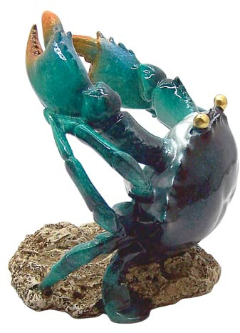 Crab Wine Bottle Holder, Nautical Décor, Freestanding Tabletop Decoration, 7 Inches