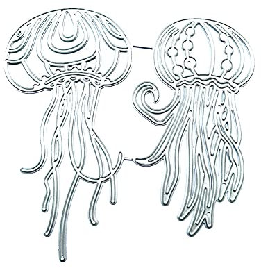 BYNYXI 3D Qualle Stanzschablone, Jellyfish Metall Stanzformen Schneiden Stanzschablone Bilderrahmen Scrapbooking Kohlenstoffstahl Prägeschablonen für DIY Scrapbooking Papier Grußkarten Dekor