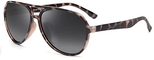 JIM HALO Polarisierte Sonnenbrille Männer Frauen, Retro Pilot Schatten für das Fahren Angeln Graue Schildkröte/Grau
