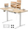 JUMMICO Höhenverstellbarer Schreibtisch mit USB-Ladeanschluss,Schreibtisch Höhenverstellbar Elektrisch, Steh-Sitz Tisch Stehpult Verstellbarer Computertisch,Standing Desk,120 x 60 cm, Beige