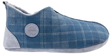 Vanuba Handgemacht Lammfell Hausschuhe Herren Kuschel - Hüttenschuhe 44 Blau