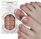 Maggidea Glitter French False Toenails, Acrylic Press on Toe Nails, White Fake Toe Nails with Glue Sticker Stick on Nails for Toe for Women and Girls Fashion