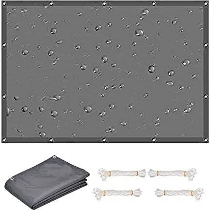 Sonnenschutz Windschutz 1.2 x 2.2 m 98% UV-Schutz Reißfest Wetterfest Windschutz Überdachung mit Ösen und Befestigungsseile für Balkon Garten Terrasse, Dunkelgrau