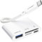 JSAUX USB C SD Kartenleser mit USB 3.0 Port & Ladeanschluss, 4-in-1 Micro SD Card Reader Typ C Kartenlesegerät Kompatibel mit iPhone 16 Pro Max, iPad Pro, MacBook Pro/Air, Galaxy S24 Ultra -Weiß