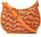 Pinko Damen Half Moon Mini FL Recyceltes Nylon St. Logo Tasche, Azel_orange/schwarz-schwarz