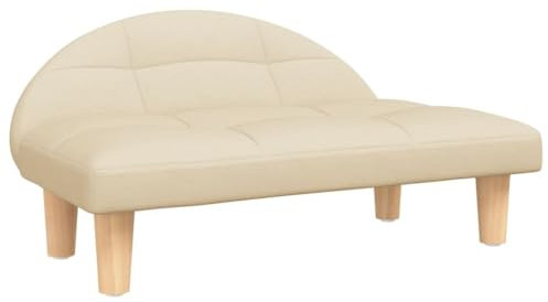 vidaXL Hundebett, Hundekissen mit weicher Polsterung, Hundesofa Hundecouch für kleine Hunde Haustiere, Haustierbett Katzenbett, Creme Stoff