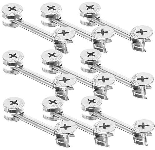 HOMSFOU Möbelteile 20 Sets Möbelverbindungsbefestigungen Verbindungsdübel Möbelbefestigungen Verbinder Schraube Zubehör Stift Metall Silber Komponente Eisen Möbelbeschläge Reparatur