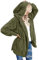 CSKJ Discounter - Damen Mantel Plüschjacke Hoodie Jacke Oversize Wintermantel Kurzmantel Warm Cardigan Kapuzenjacke Winterjacke mit Taschen, Armeegrün, 4XL