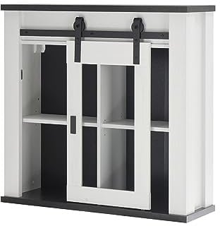 Hängeschrank Küchenschrank in weiß Pinie und schwarz/anthrazit im Industrial Design Geschirrschrank hängend Gewürzschrank 93 x 90 cm Stove (Hängeschrank 1)