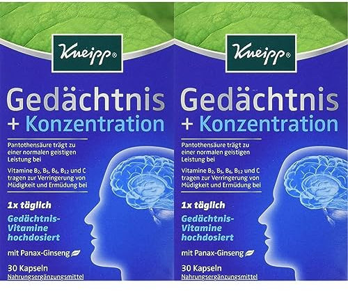 Kneipp Gedächtnis + Konzentration, 30 Kapseln (1 x 14.9 g) (Packung mit 2)