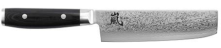 Yaxell Couteau à légumes Damas Ran 69 Nakiri - Lame 16,5 cm - Manche Mikarta