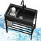 Juego de fregadero exterior de acero inoxidable para restaurante comercial con grifo, fregadero de preparación y utilidad para garaje, catering, restaurante, camping