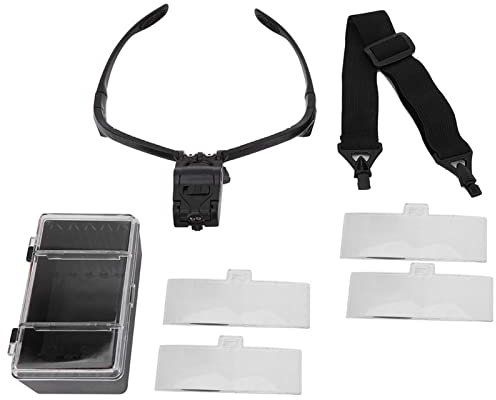 Head Magnifying Visor Headband Magnifying Glasses Loupe with 5 Lens LED Lamp Headband Magnifier for Eyelashes Extension Tattoo Use