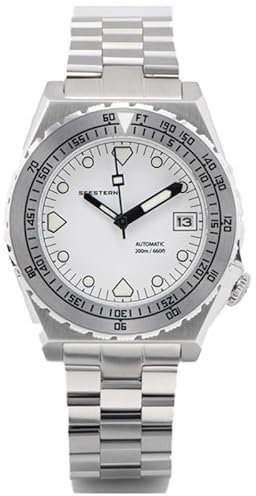 Seestern S407 Automatische Stahl Weiß Datumsanzeige Taucher Uhr Herren
