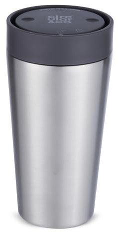 Circular & Co Thermal Stainless Steel Travel Mug - 12oz/340ml - Insulated Reusable Coffee Cup - 100% Leakproof & Lockable - 6 Hours Hot/Cold - Push Top, One Hand Open, 360 Drinking Coffee Tumbler