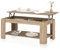duehome | Mesa de Centro Elevable, Mesa Auxiliar, Modelo LYA, Acabado en Roble Canadian, Medidas: 102 cm (Largo) x 50 cm (Ancho) x 43-54 cm (Alto)
