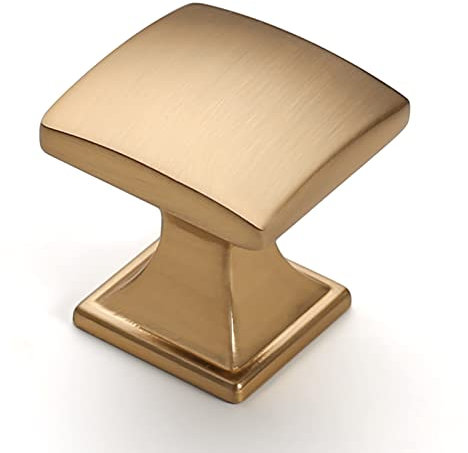 Coinkoly 10 Pack Champagne Bronze Cabinet Knobs Single Hole Square Drawer Cupboard Handles Kitchen Knobs UK0003