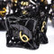 SIQUK 7 Stücke DND Würfel Set, Metall Würfel Spiel Polyedrische Würfel Hohles Spielwürfel Dungeons and Dragons Würfel für D&D MTG RPG（Schwarz & Gold）
