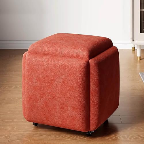 ZJGFCB 5 in 1 Sitzwürfel, mit schwenkbaren Stapeln stapelbarer Sofa -Stuhlhocker Osmanischer Hocker beweglicher Fußschemel -Dressing für Wohnzimmer Schlafzimmer