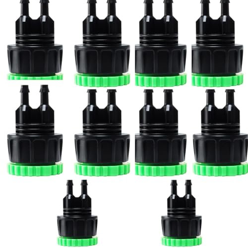 HFLWYWD Lot de 10 connecteurs de tuyau d'arrosage goutte à goutte, raccords de tuyau d'arrosage 1/4 à 1/2 3/4 femelle en Y adaptateur de tuyau d'arrosage 4/7