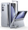 SURITCH Coque pour Samsung Galaxy Z Fold 5, Coque intégrale Fold 5 Couverture avec Protecteur d'écran+Fente pour Stylo+Béquille, Housse de Protection Complète pour Galaxy Z Fold 5 2023,Bleu Gris
