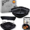 Chefect®- Molde Silicona Freidora de Aire Plegable - 2UND 22CM - Accesorios Air Fryer, Silicona Platino - Recipientes con Separador - accesorios cosori 5,5l - Xiaomi - Cecotec 6L 6,5L - Philips