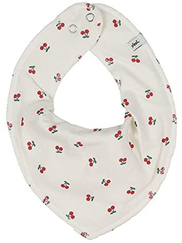 Pippi Babywear Halstuch Dreieckstuch Zahnungslätzchen mit Motiv (weiß Kirschen rot)